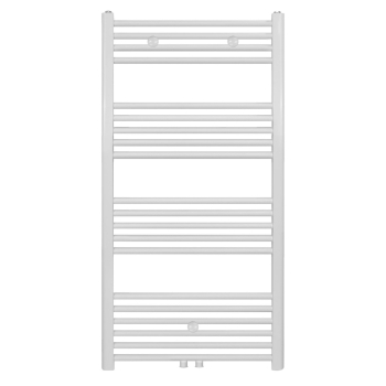 Radiateur sèche-serviette raccordement central blanc mat brossé H1800