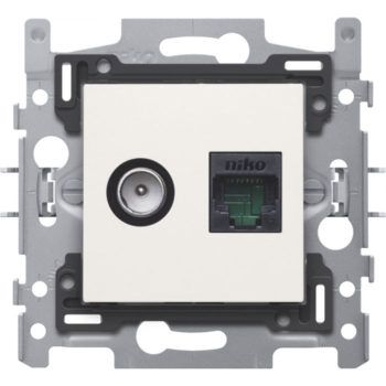 Niko - Prise data coax + RJ45 blanc - -66158