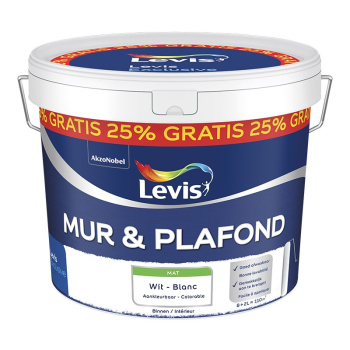 LEVIS – Peinture mate murs & plafonds Blanc – 5 L