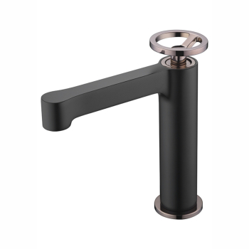 IMEX - Mitigeur Monocommande lavabo Olimpo - Noir doré rose