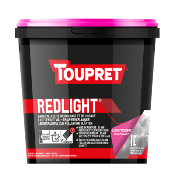 Toupret – Redlight Enduit de rebouchage et lissage intérieur – 1L