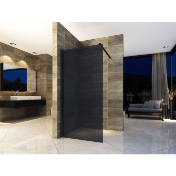 ALONI - Paroi de douche noir fumé 80x200cm