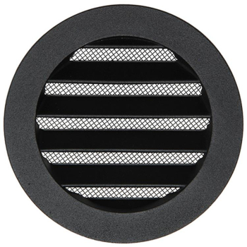 Grille d'aération ronde estampé 434R DIA 100 RAL 9005 Noir