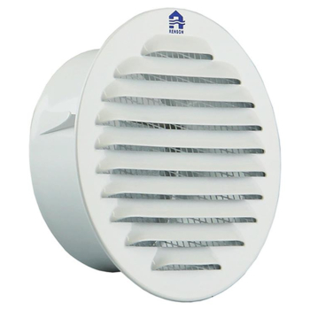 Grille Ronde à encastrer aluminium Renson 435/R RAL 9010 Ø 100MM