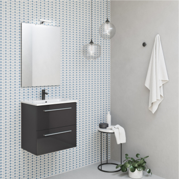 Pack meuble salle de bain Street 50cm avec 2 tiroirs - Anthracite