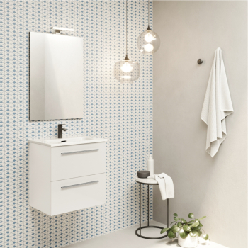 Pack meuble salle de bain Street 50cm avec 2 tiroirs blanc