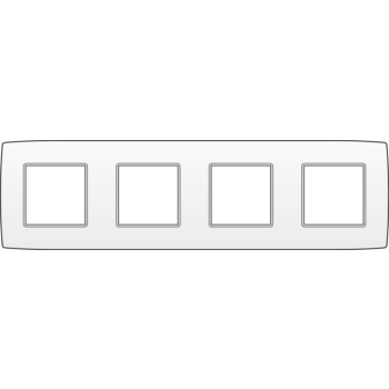 Niko - Plaque de recouvrement quadruple horizontale blanc - 76400