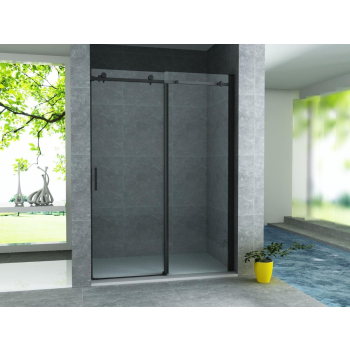 Porte de douche coulissante noir mat 8mm aloni