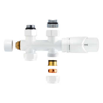 BELRAD - Vanne thermostatique radiateur de sol blanc M30x15